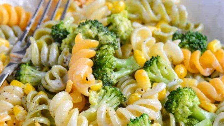 aioli pasta salad with corn