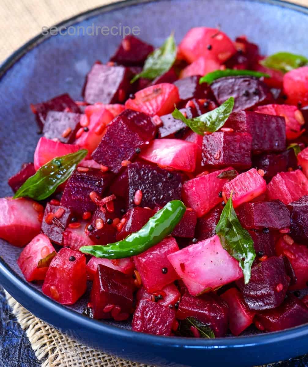 South Indian poriyal Beetroot radish Curry SecondRecipe