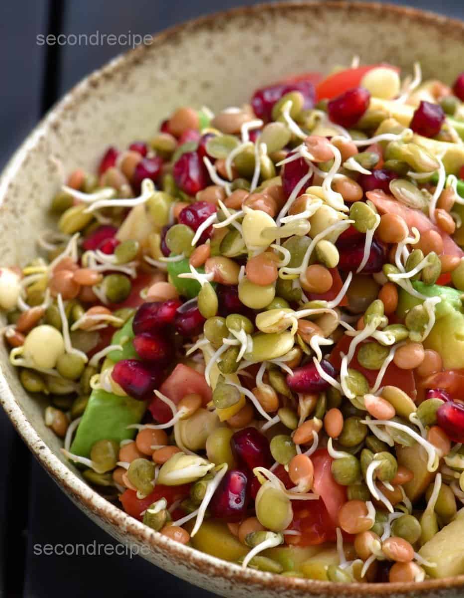 High protein lentil Salad How to make sprouts? SecondRecipe