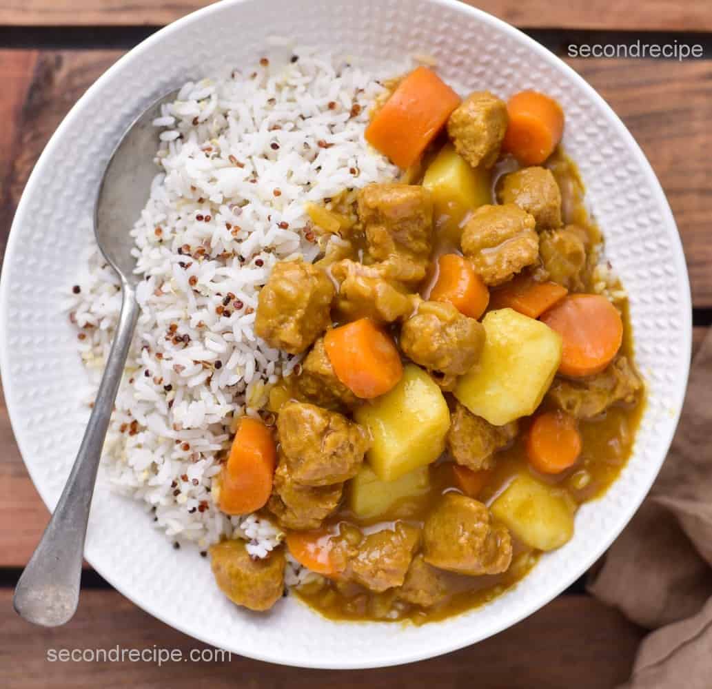 Vegan Japanese curry Veg japanese katsu curry SecondRecipe