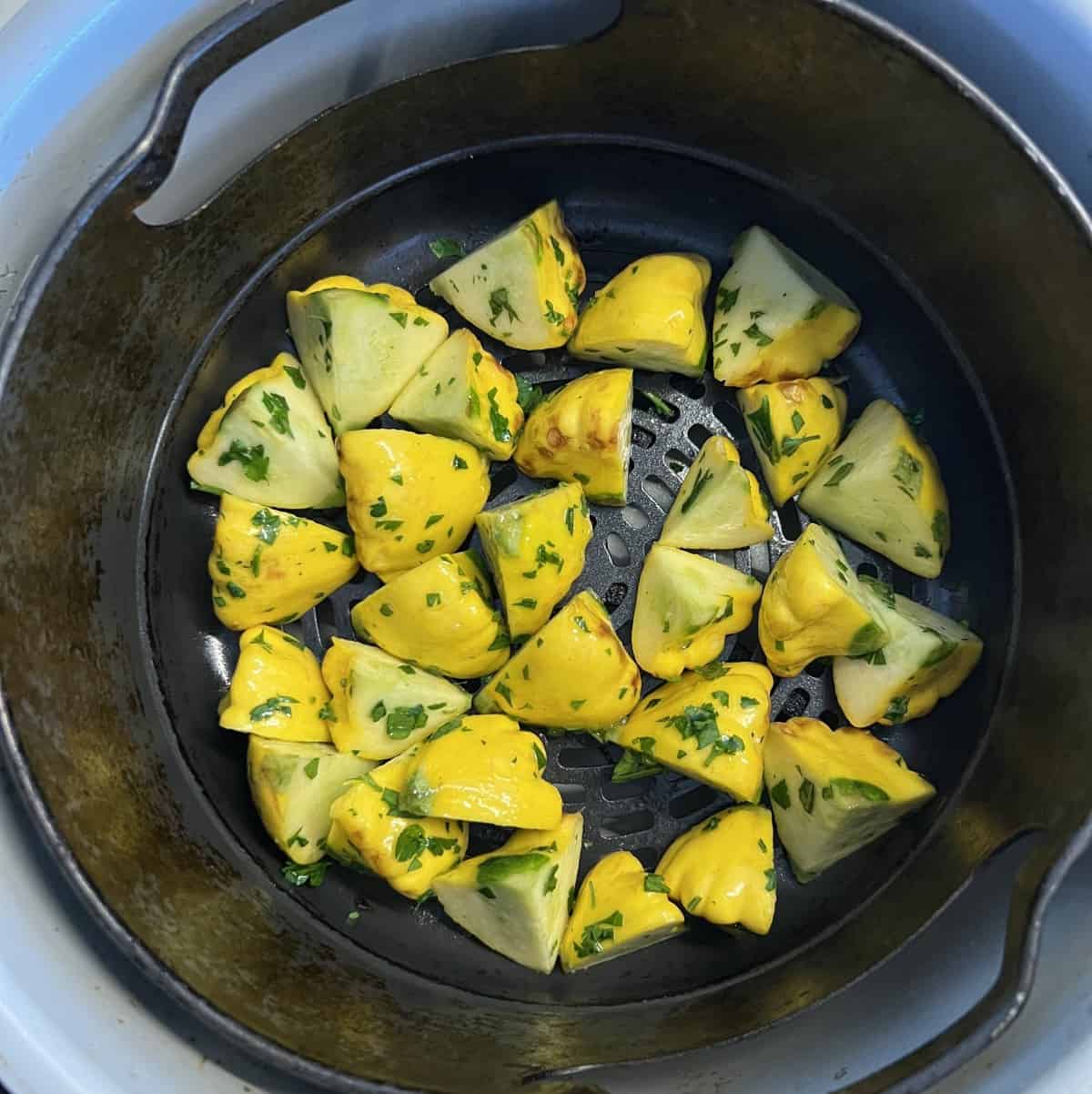 Air fryer yellow squash Air fryer pattypan squash SecondRecipe