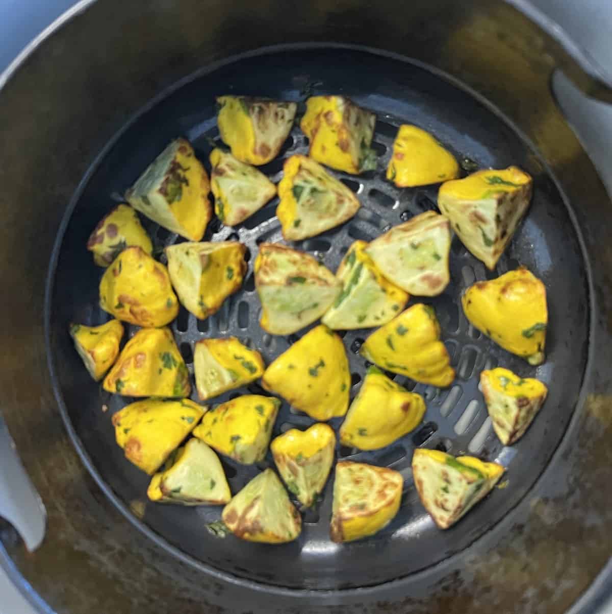 Air fryer yellow squash Air fryer pattypan squash SecondRecipe