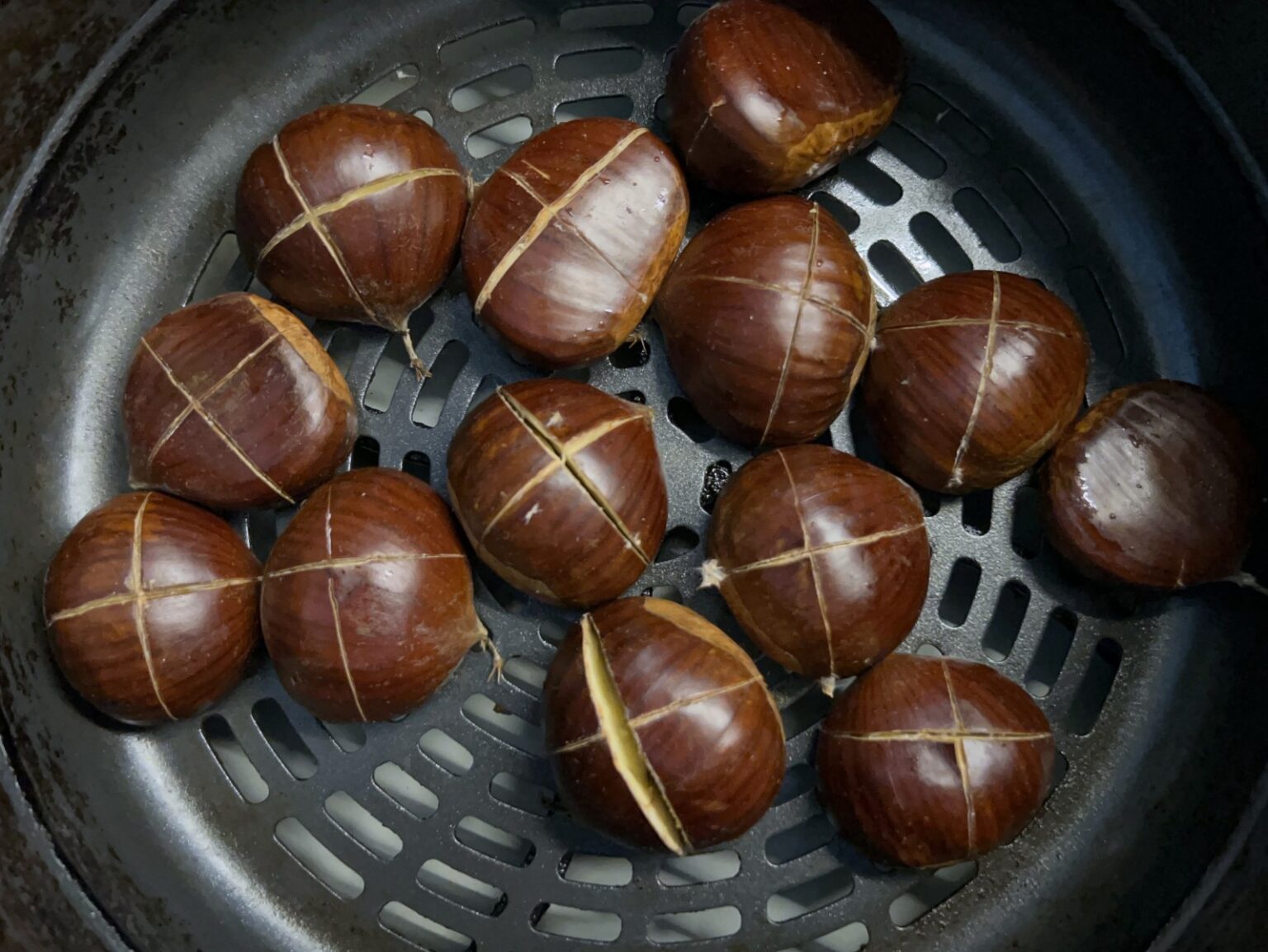 Air fryer chestnuts roasted chestnuts SecondRecipe