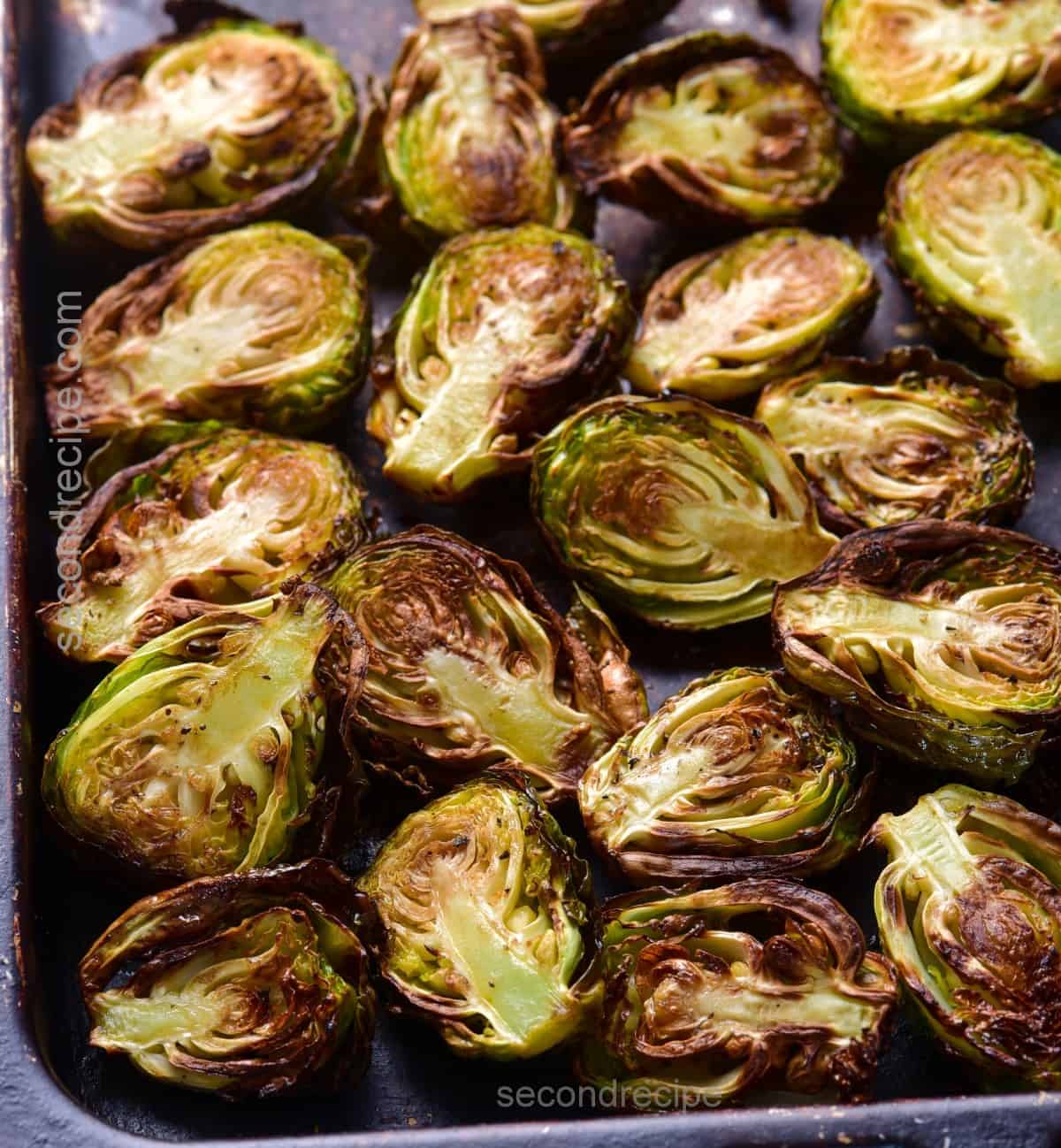Air fryer Brussel sprouts air fryer brussels sprouts SecondRecipe