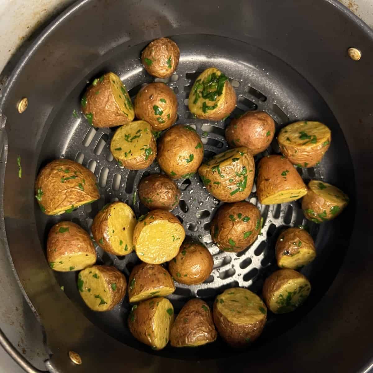 Air fryer baby potatoes Mini potatoes in air fryer SecondRecipe