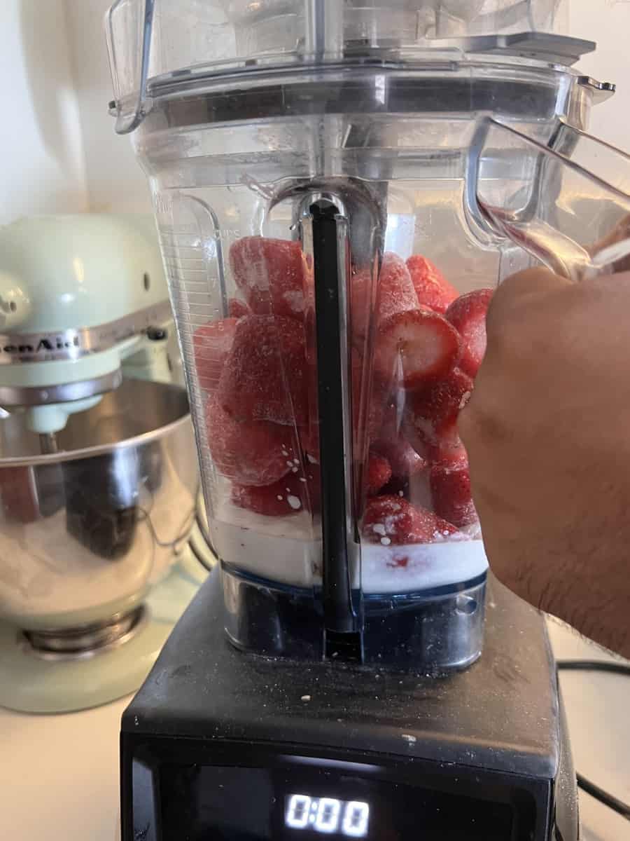 Frozen strawberry dessert Vitamix strawberry ice cream SecondRecipe