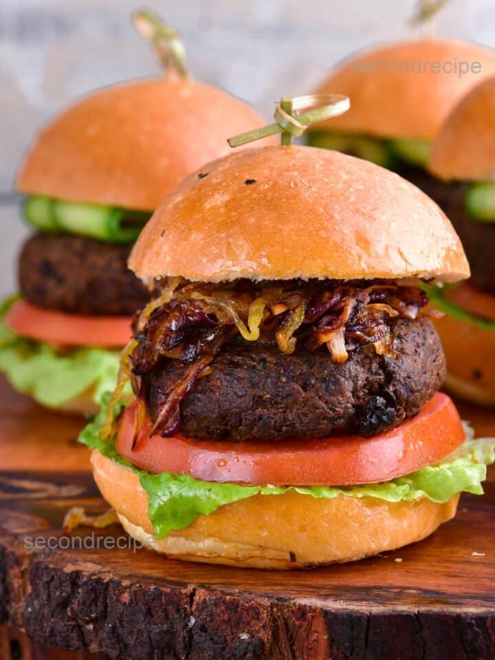 Air fryer mushroom burgers portobello mushroom burger SecondRecipe