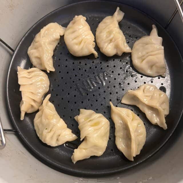 Vegan fried dumplings air fryer vegetable potstickers SecondRecipe