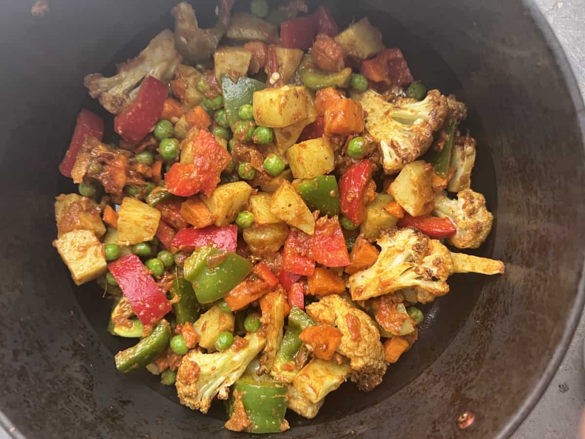 Air fryer mixed vegetables Mix vegetable curry SecondRecipe