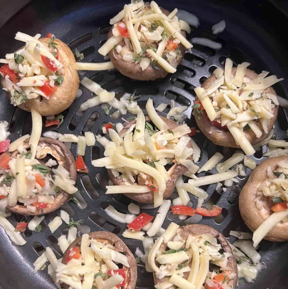 Airfryer stuffed mushrooms air fryer stuffed portobello mushrooms