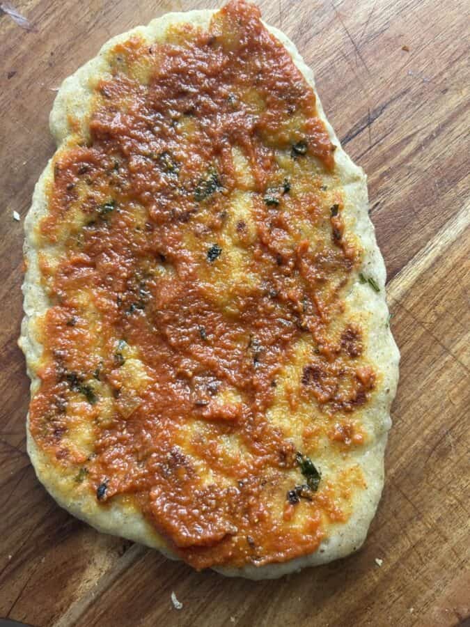 air fryer naan pizza step 1