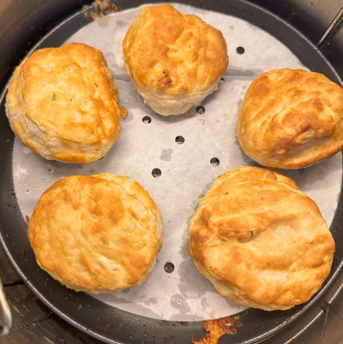 Air fryer frozen biscuits Pillsbury grands biscuits SecondRecipe