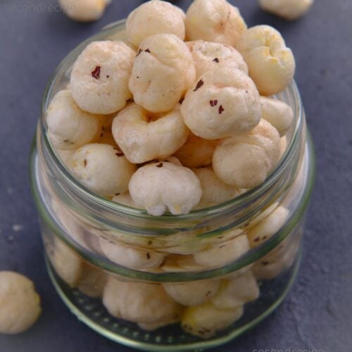 air fryer roasted phool makhana masala fox nuts SecondRecipe