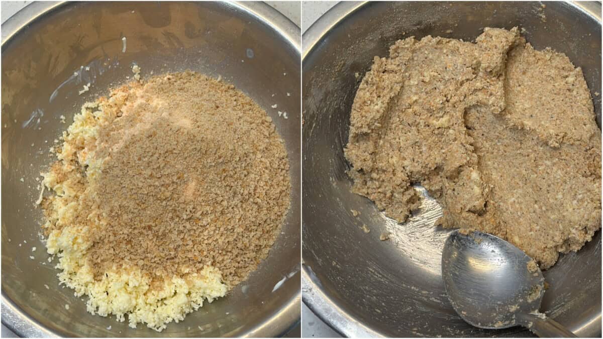 Add dry ingredients with spices,mix to form a mixture