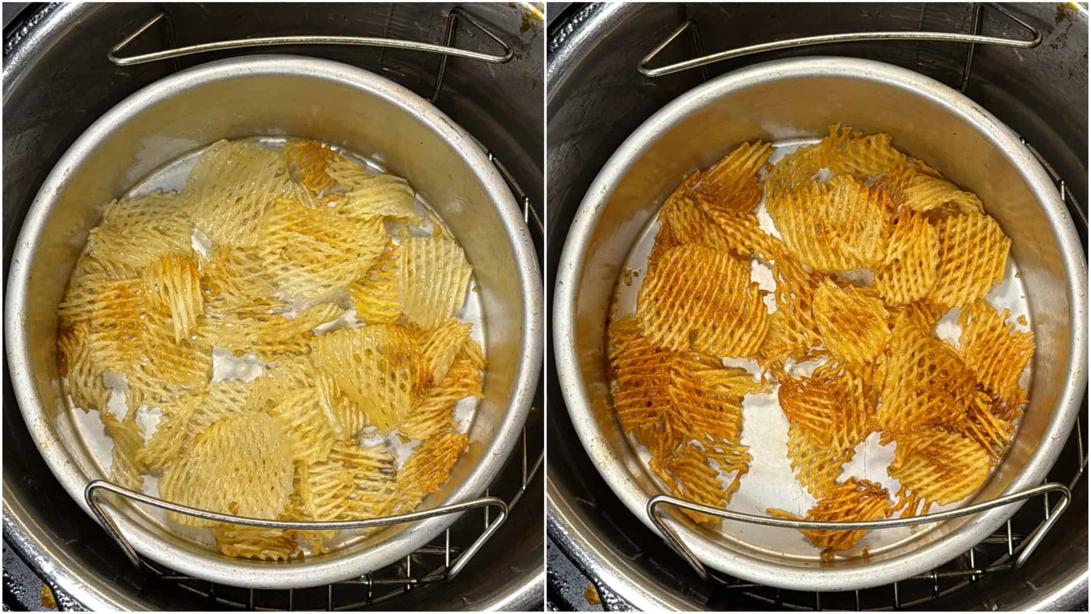 Potato chips air fried until crisp for air fryer murmura chivda recipe