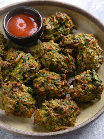 air fryer spinach pakora