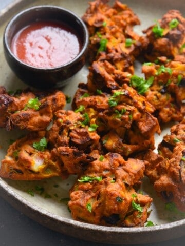 air fryer eggplant pakora