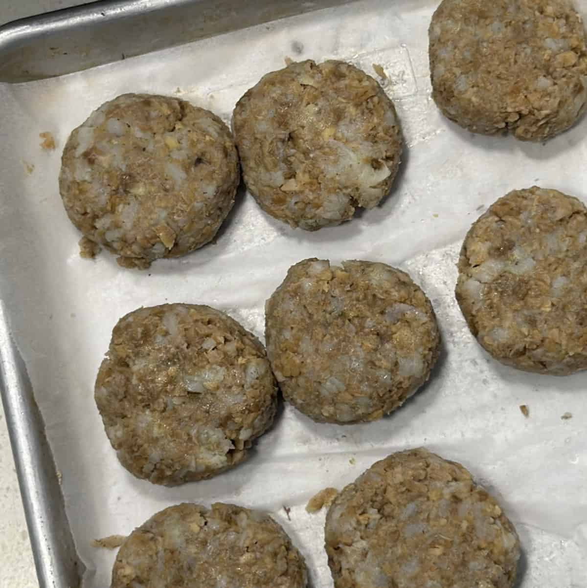 Elephant yam and potato cutlets shaped for air frying