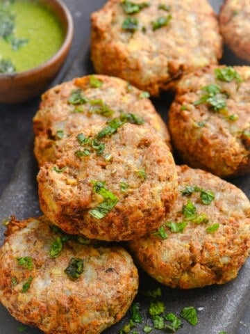 Air fryer yam cutlets made with elephant yam and potato